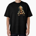 Cartoon camo orange spiderman character Casual Print T-Shirt
