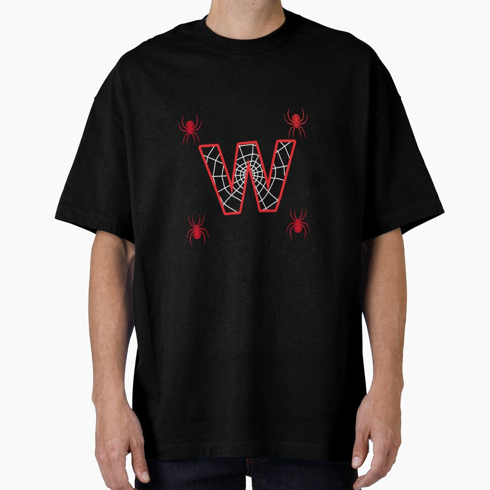 Lettre W black Vintage-Inspired T-Shirt