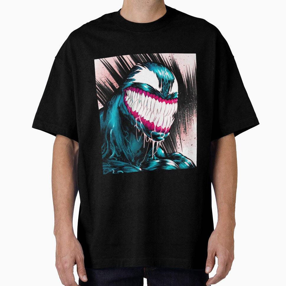 Blue Black Carnage Casual Print T-Shirt