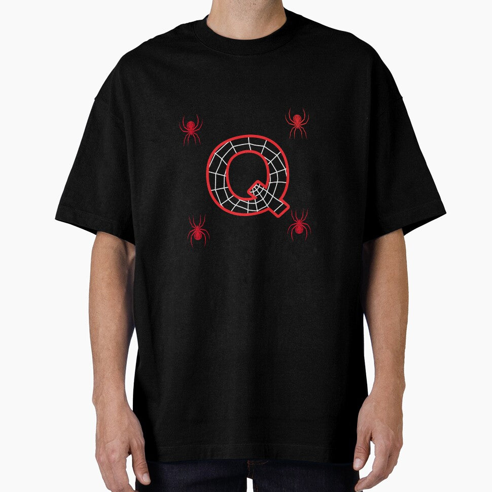 Lettre Q black Vintage-Inspired T-Shirt