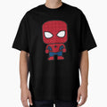 Cute Web Hero Chibi ÿ Kawaii Masked Superhero Cartoon | Minimal Comic Style Design Graphic T-Shirt