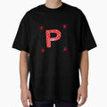 lettre P red Vintage-Inspired T-Shirt