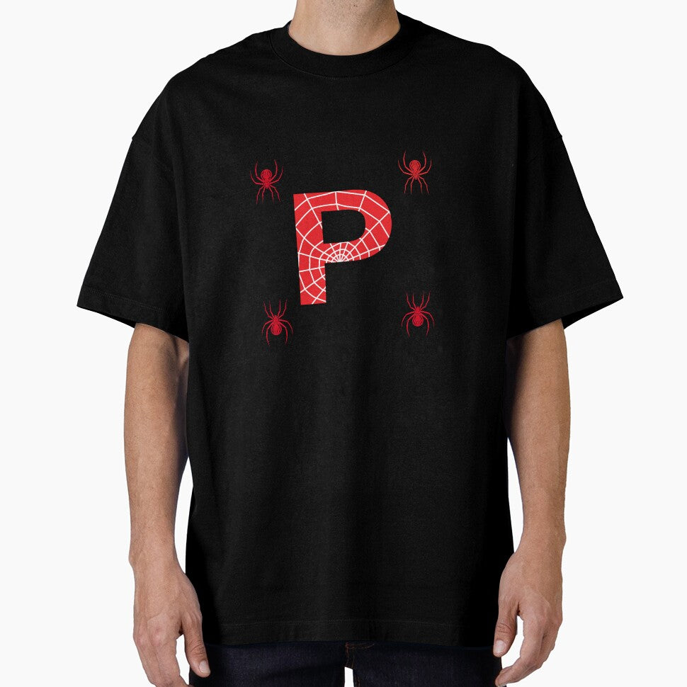 lettre P red Vintage-Inspired T-Shirt