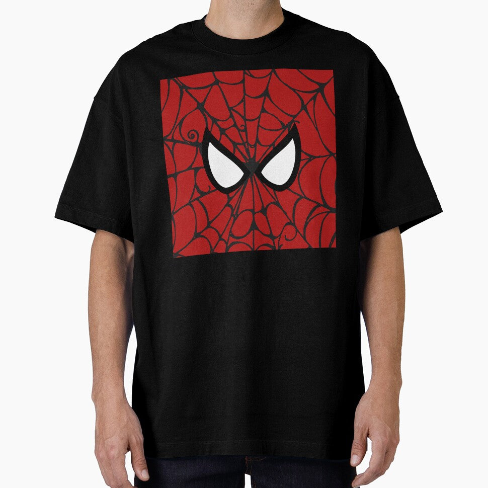 Spider Eyes & Web Pattern Vintage-Inspired T-Shirt