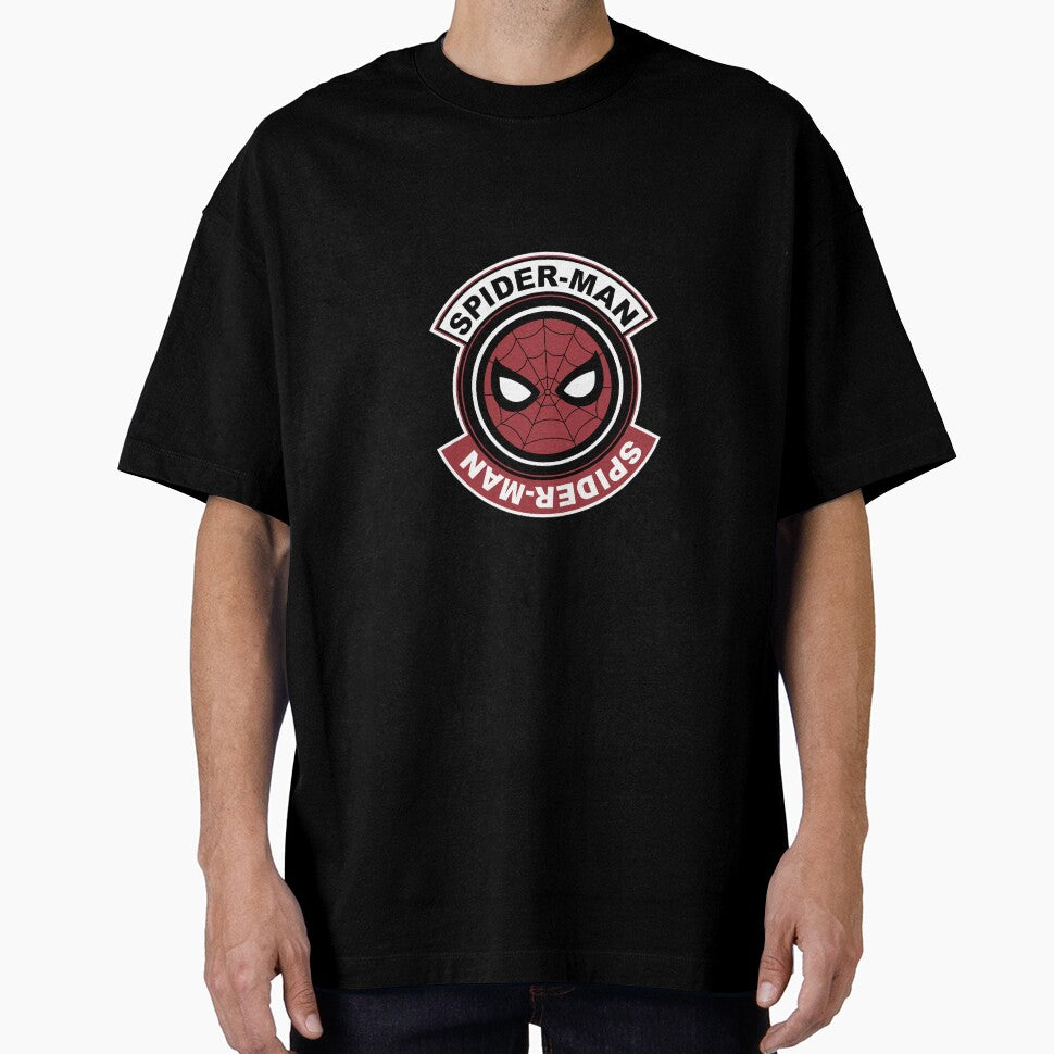 Vintage Spiderman Round Crest Emblem Superhero Retro Logo Retro Style Tee