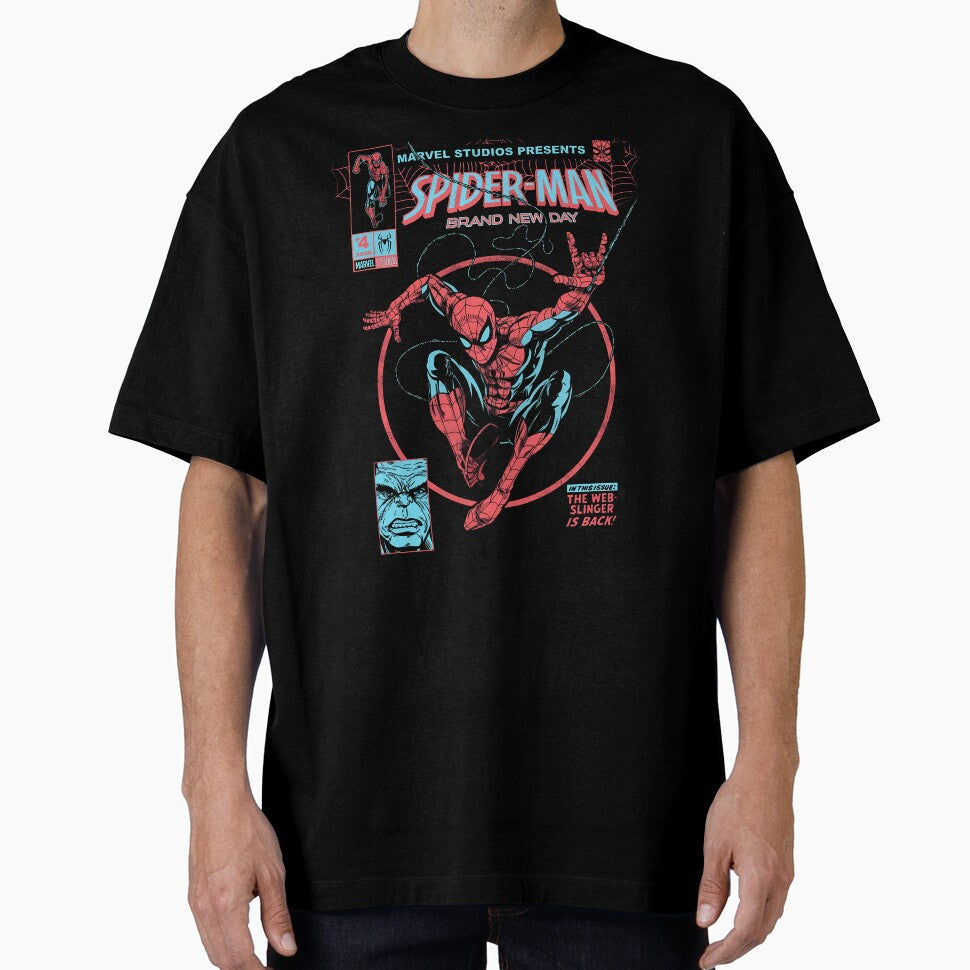 Vintage Web Slinger Comic Style Superhero Graphic Tee Retro Fan Shirt Vintage-Inspired T-Shirt