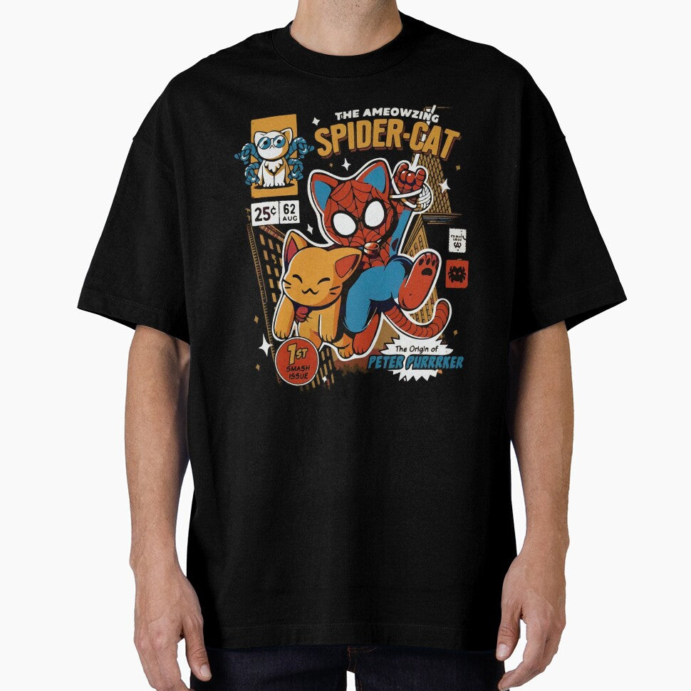 Spider Cat Vintage-Inspired T-Shirt