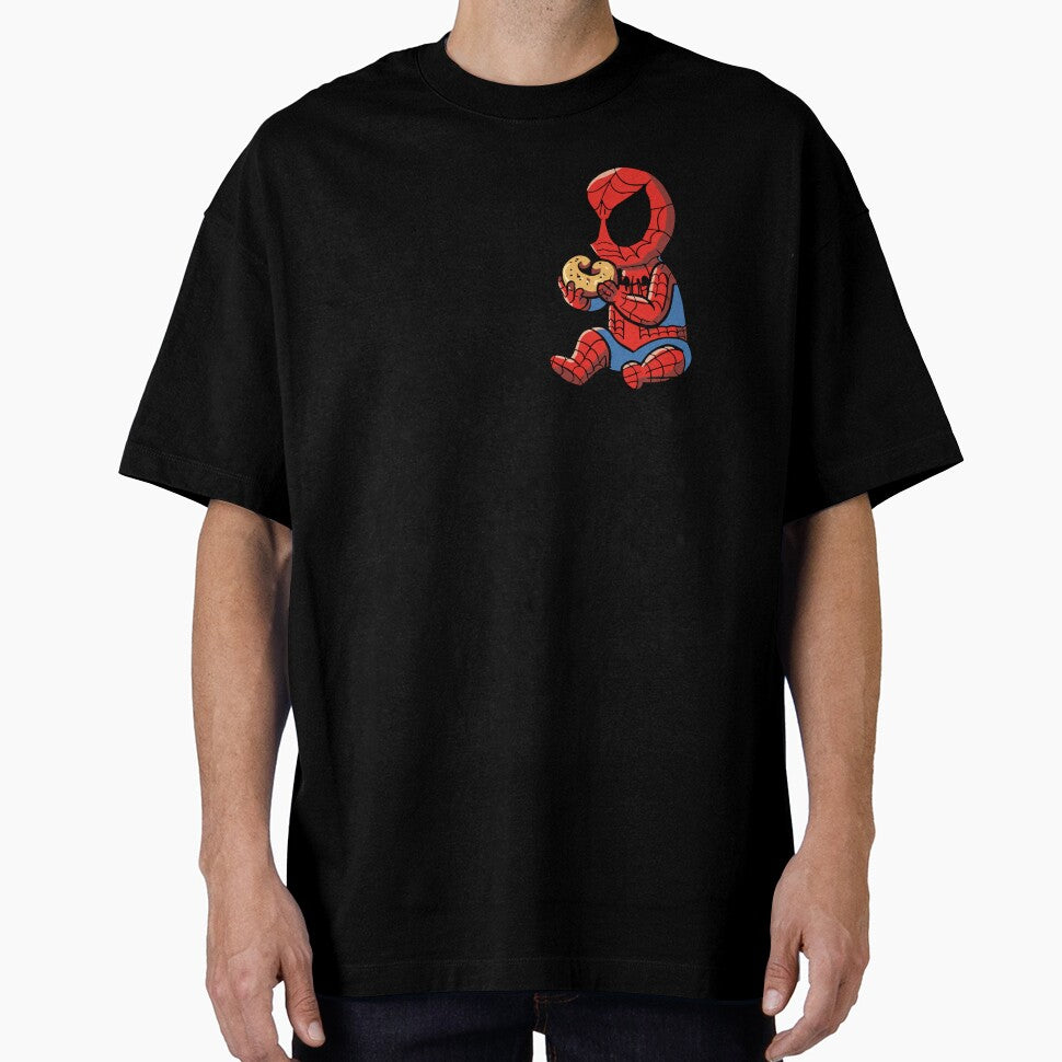 Baby Spider Bagel Break - Trendy Hilarious Comic Spider Art Eating Food Meme Cartoon Costume Graphic T-Shirt