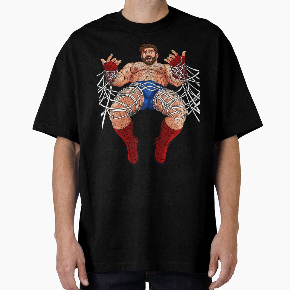 Spider Bear Falling Casual Print T-Shirt