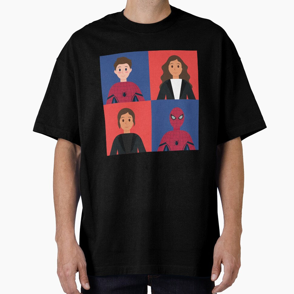 Minimalist Web Hero & Best Friend Portrait | Comic Inspired Vector Art | Flat Character Collection | spiderman Everyday Graphic Tee