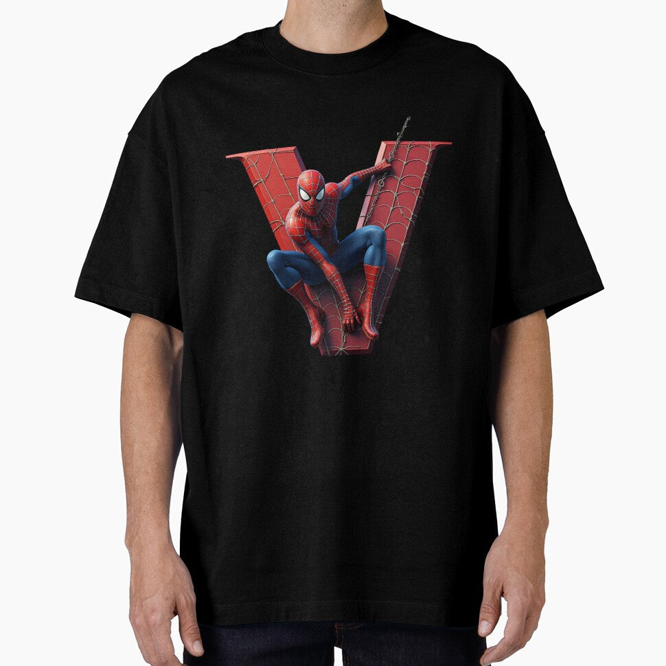 Spiderman Monogram Letter V Classic Graphic Shirt