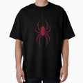 Crimson Hanging Spider Silhouette Gothic Web Art - Spider Man Brand New Day Casual Print T-Shirt