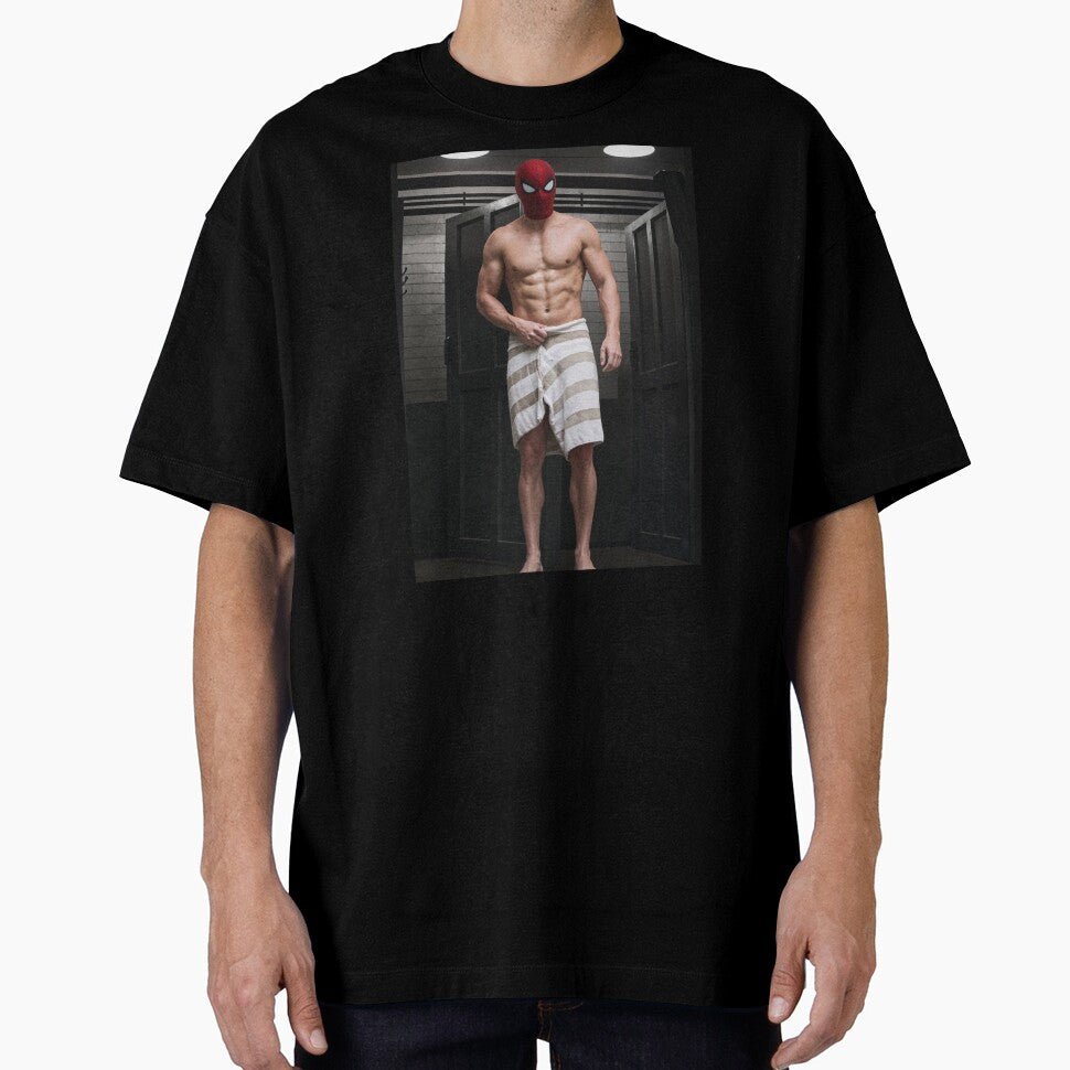 Funny Spider Towel Scene Casual Print T-Shirt