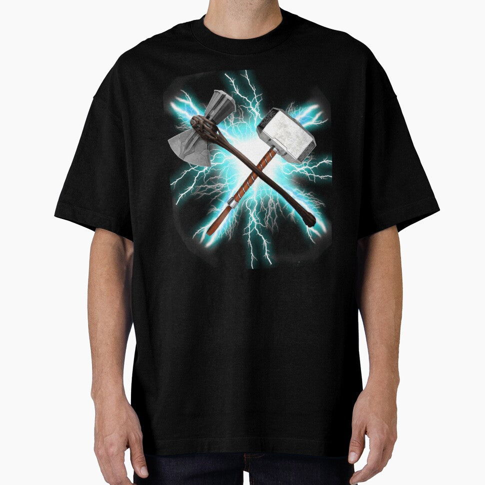 Stormbreaker and Mjolnir Thor Vintage-Inspired T-Shirt