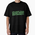 "With Great Power Comes Great Responsibilty" Inspirational Quote Green Triangular Mosaic Design Vintage-Inspired T-Shirt