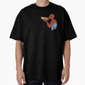 Spidey Munching Pizza - Trendy Hilarious Comic Spider Art Eating Food Meme Cartoon Costume Graphic T-Shirt
