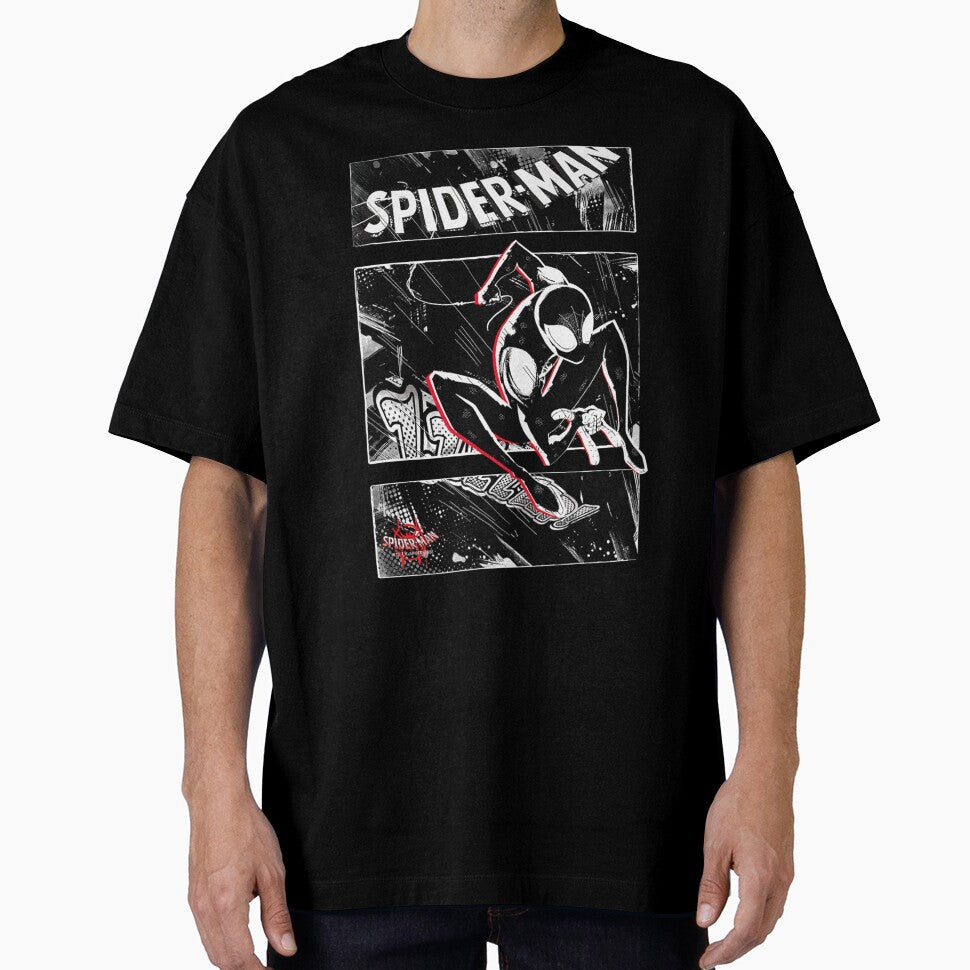 Black Spidy Casual Print T-Shirt