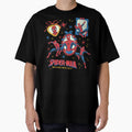 Dynamic Web Swinging Hero In Vintage Comic Style Art Everyday Graphic Tee