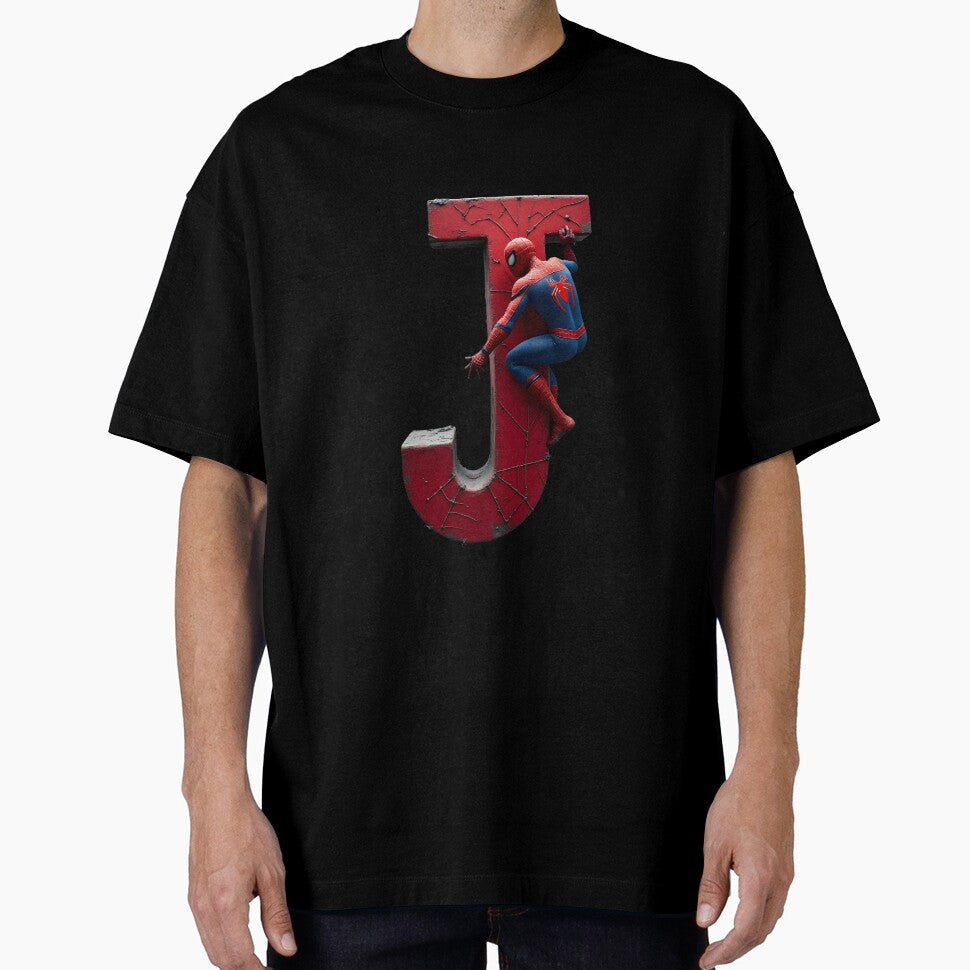 Spiderman Monogram Letter J Graphic T-Shirt