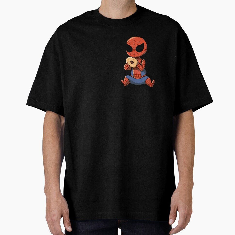 Baby Spider Bagel Break - Trendy Hilarious Comic Spider Art Eating Food Meme Cartoon Costume Everyday Graphic Tee
