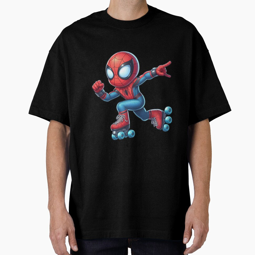 Spider-Man Roller Skating Fun Retro Aesthetic Retro Style Tee