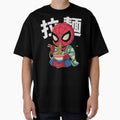 Spider-Man Eatingg Ramen Funny Japanese Style Everyday Graphic Tee
