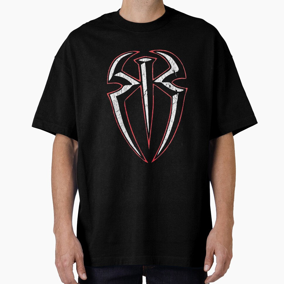 Roman Reigns Red Black Spider Distressed Logo Graphic T-Shirt