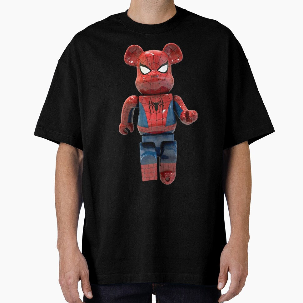 Spider Bear Brick Walk Front Casual Print T-Shirt