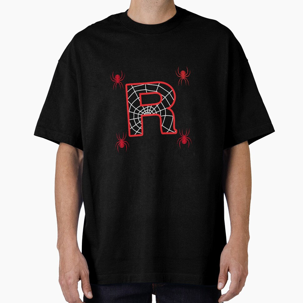 Lettre R black Graphic T-Shirt