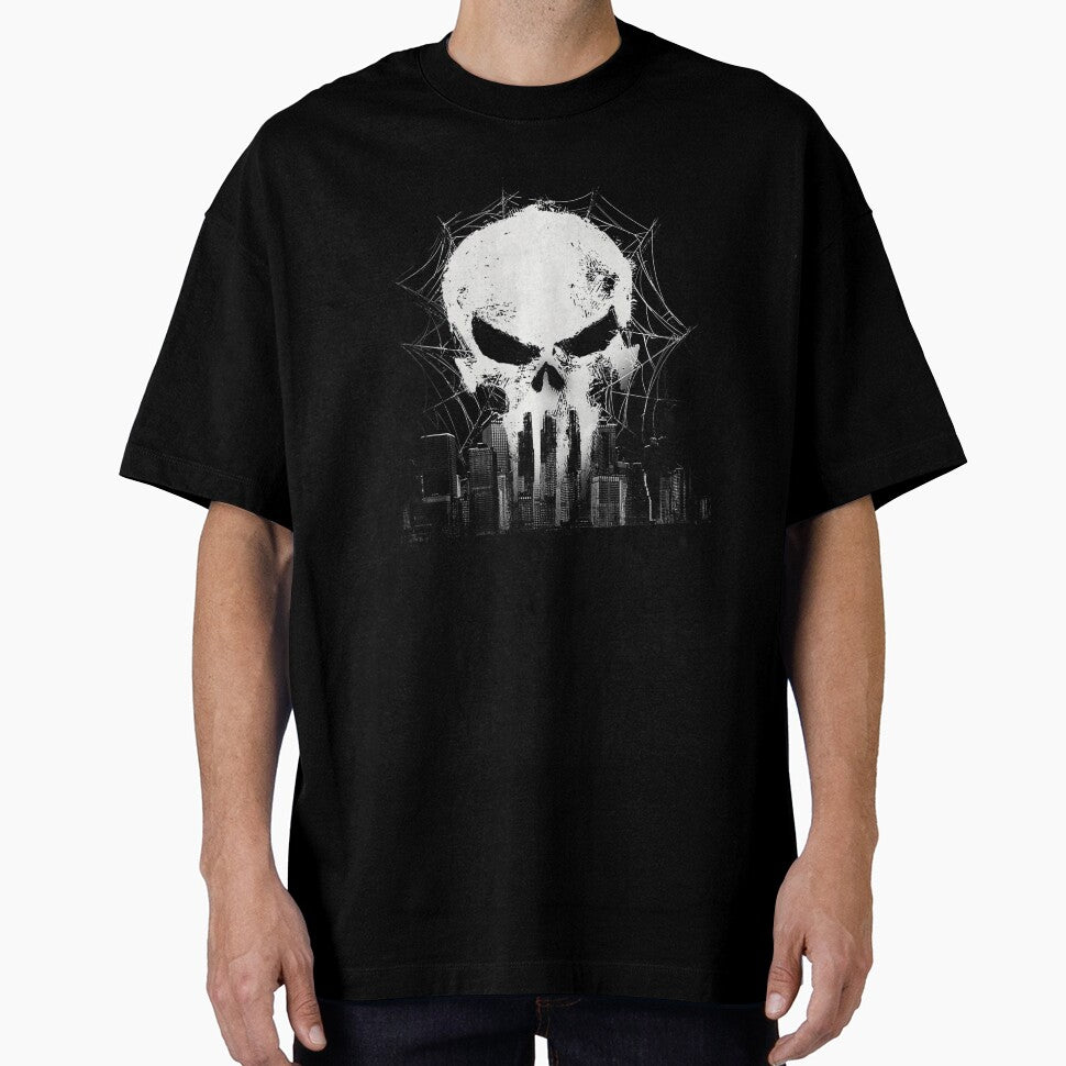 Marvel Studios SpiderMan Punisher Skull Design Classic Graphic Shirt