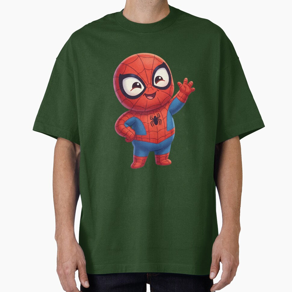 Cute Web Hero Waving | Kawaii Superhero Cartoon | Kids Friendly Character Sticker & Tee Design Vintage-Inspired T-Shirt
