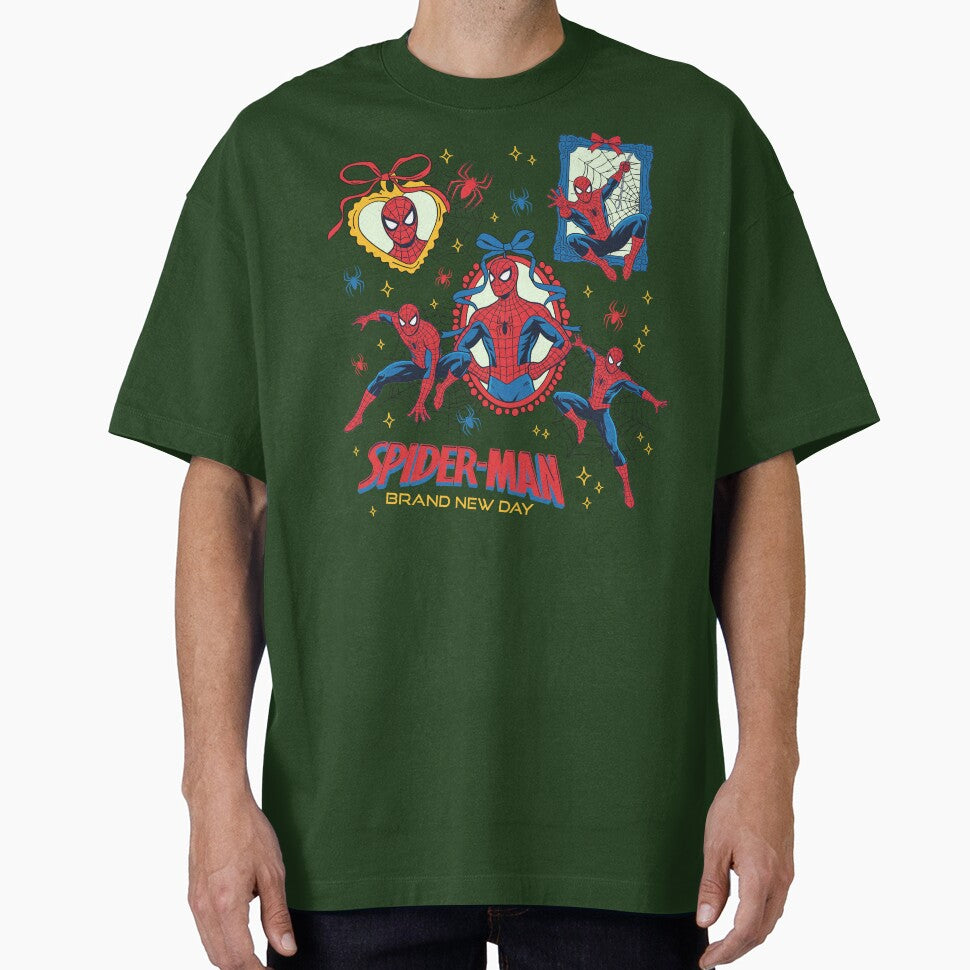 Comic Style Web Hero Collage With Bow Frame Design Graphic T-Shirt