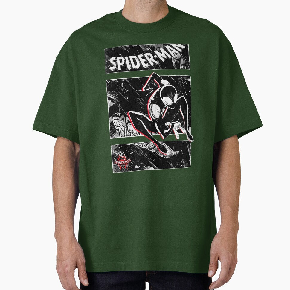 Black Spidy Casual Print T-Shirt