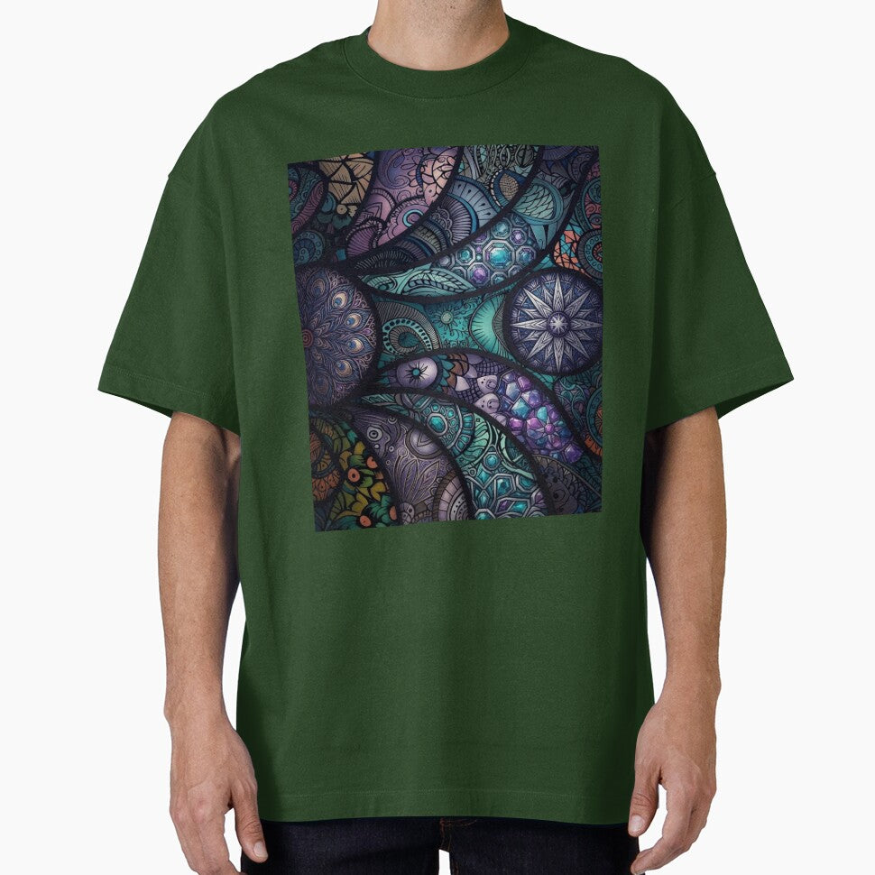 Abstract Boho Mandala Mosaic Pattern Everyday Graphic Tee