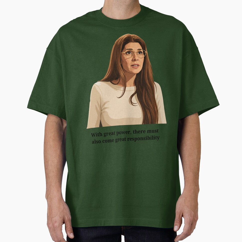Aunt May spiderman inspired vector art | Inspirational Responsibility Typography | Comic Inspired Design Vintage-Inspired T-Shirt