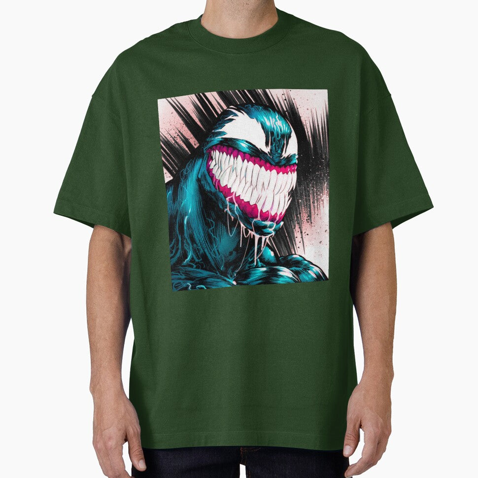 Blue Black Carnage Casual Print T-Shirt