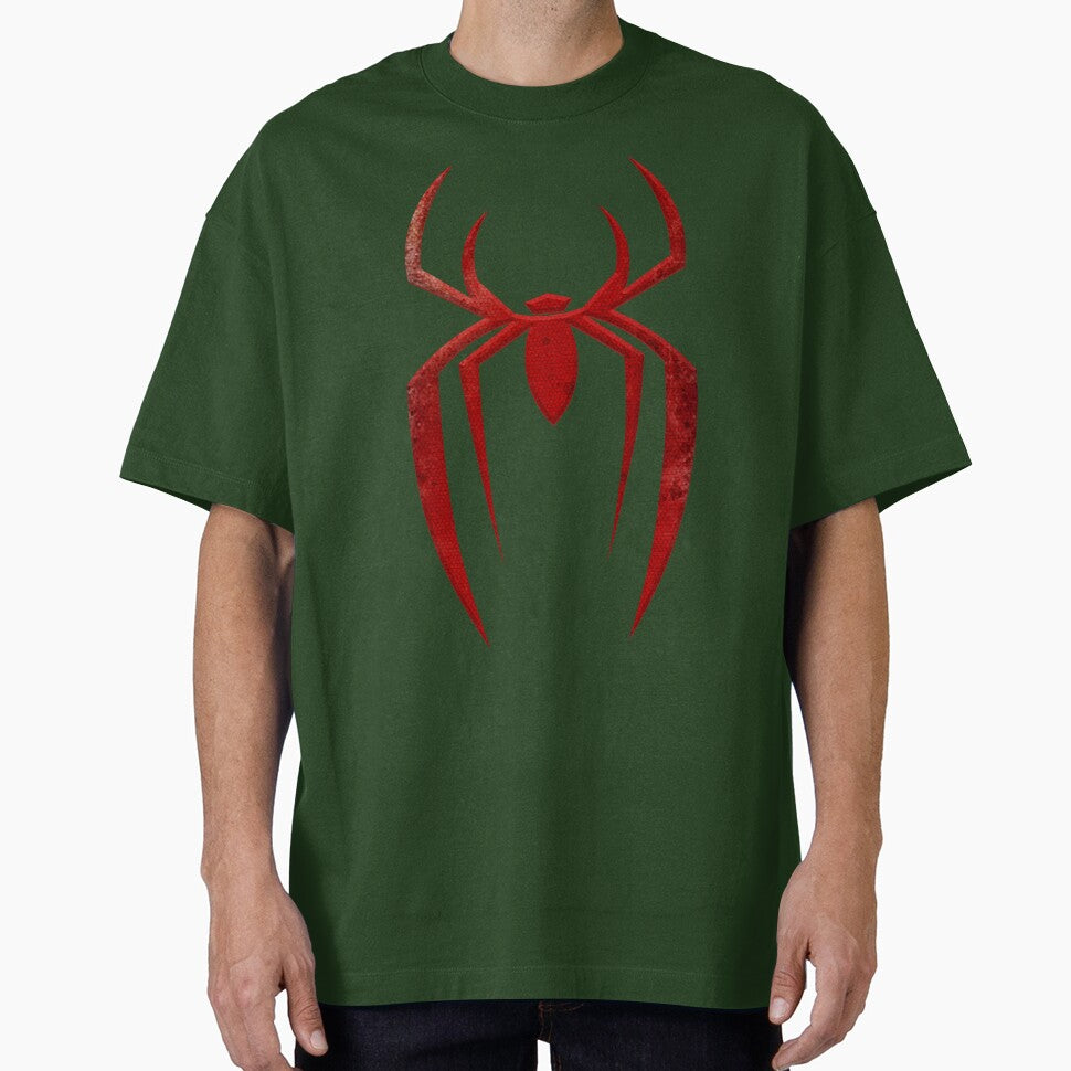 Distressed Spider Emblem | Red Grunge Arachnid Symbol Graphic Graphic T-Shirt