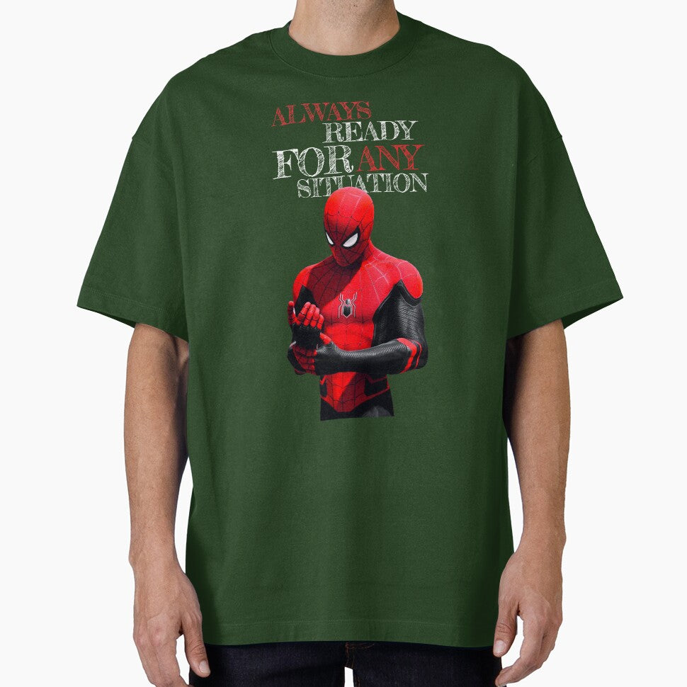 Always Ready For Any Situation Superhero Spider Action graphic Sticker Graphic T-Shirt