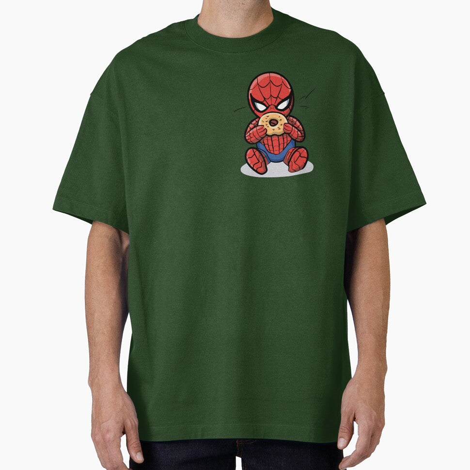 Baby Spider Bagel Break - Trendy Hilarious Comic Spider Art Eating Food Meme Cartoon Costume Graphic T-Shirt