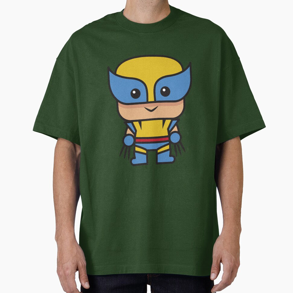 Cute Claw Hero Chibi ÿ Kawaii Mutant Superhero Cartoon | Minimal Comic Style Design Casual Print T-Shirt