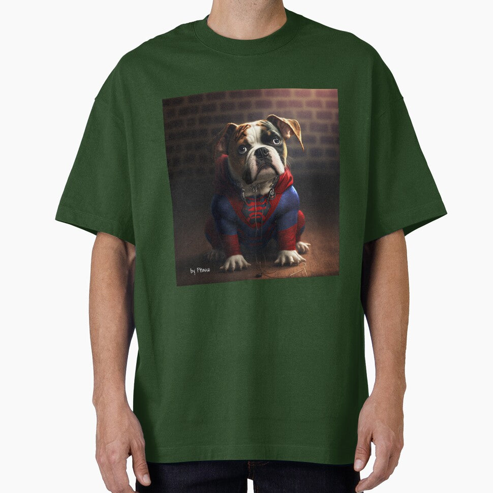 Cute dog wearing a spiderman costume - bulldog spiderman Vintage-Inspired T-Shirt