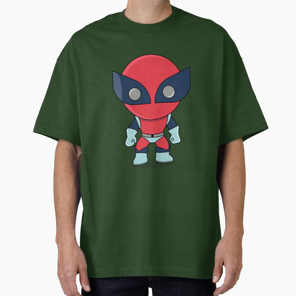 Cute Red Superhero Mascot Sticker | Chibi Comic Character | deadpool Vintage-Inspired T-Shirt