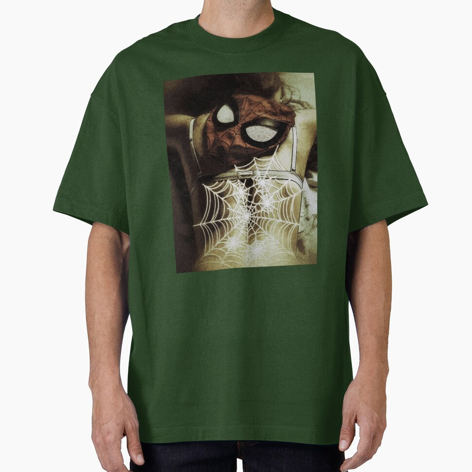 Behind the Mask - Spider Web Comic Art Vintage-Inspired T-Shirt