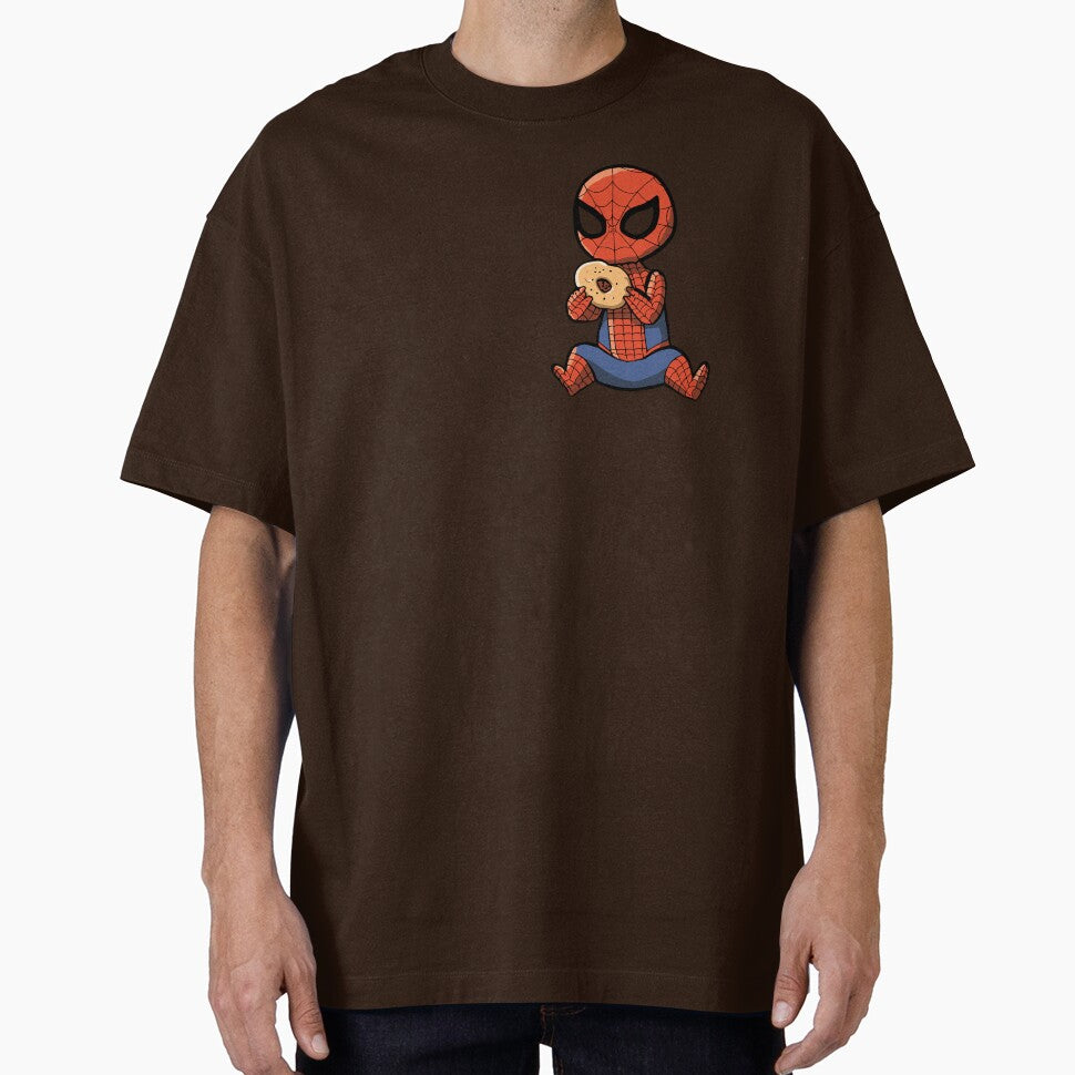 Baby Spider Bagel Break - Trendy Hilarious Comic Spider Art Eating Food Meme Cartoon Costume Everyday Graphic Tee