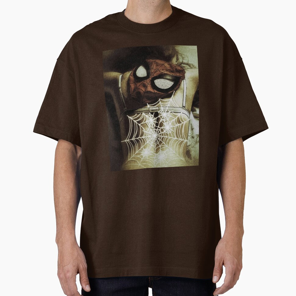 Behind the Mask - Spider Web Comic Art Vintage-Inspired T-Shirt