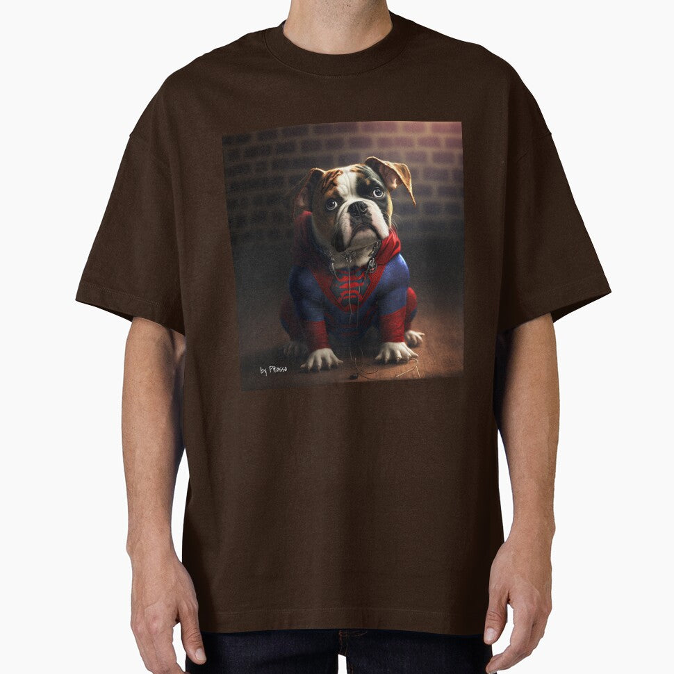 Cute dog wearing a spiderman costume - bulldog spiderman Vintage-Inspired T-Shirt