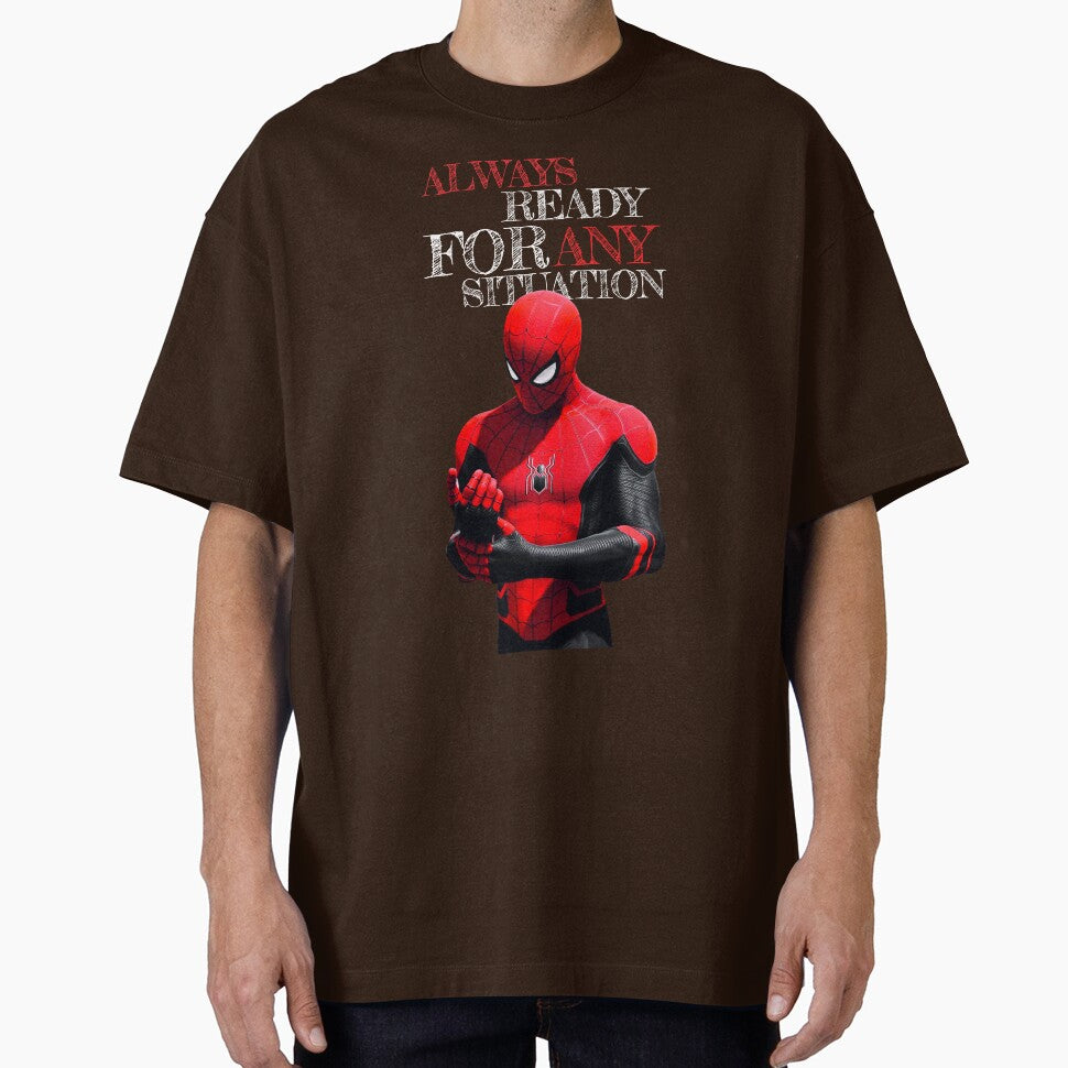 Always Ready For Any Situation Superhero Spider Action graphic Sticker Graphic T-Shirt