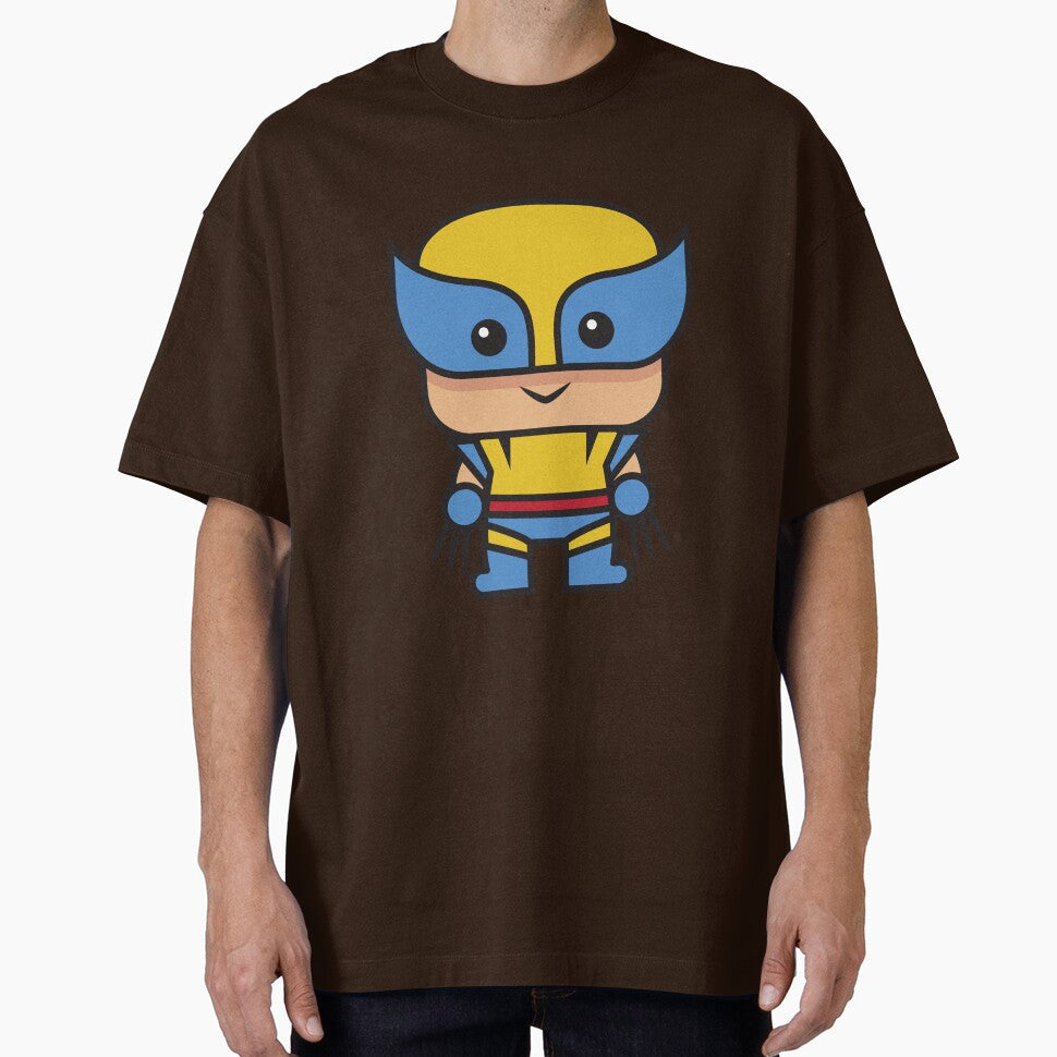 Cute Claw Hero Chibi ÿ Kawaii Mutant Superhero Cartoon | Minimal Comic Style Design Casual Print T-Shirt