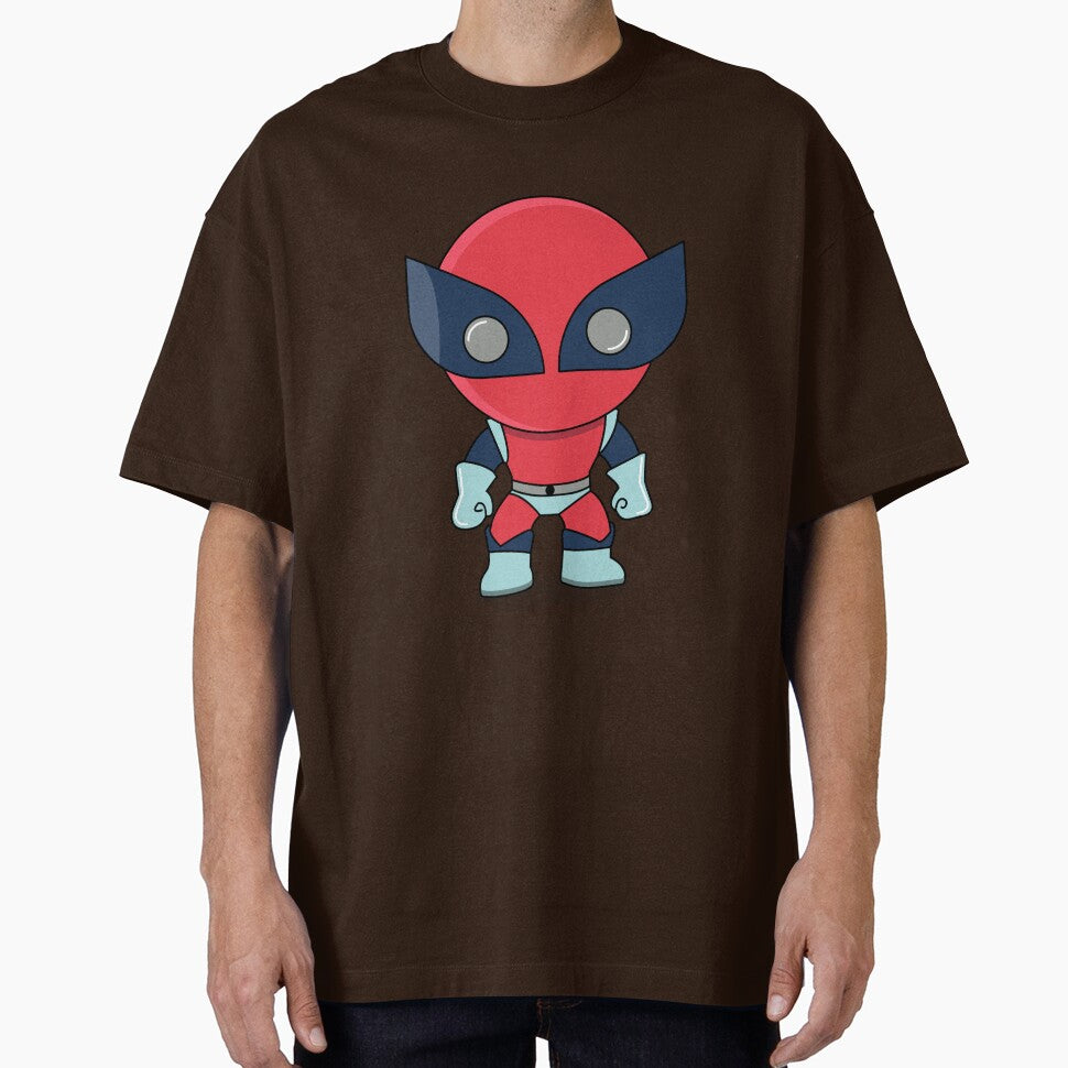 Cute Red Superhero Mascot Sticker | Chibi Comic Character | deadpool Vintage-Inspired T-Shirt