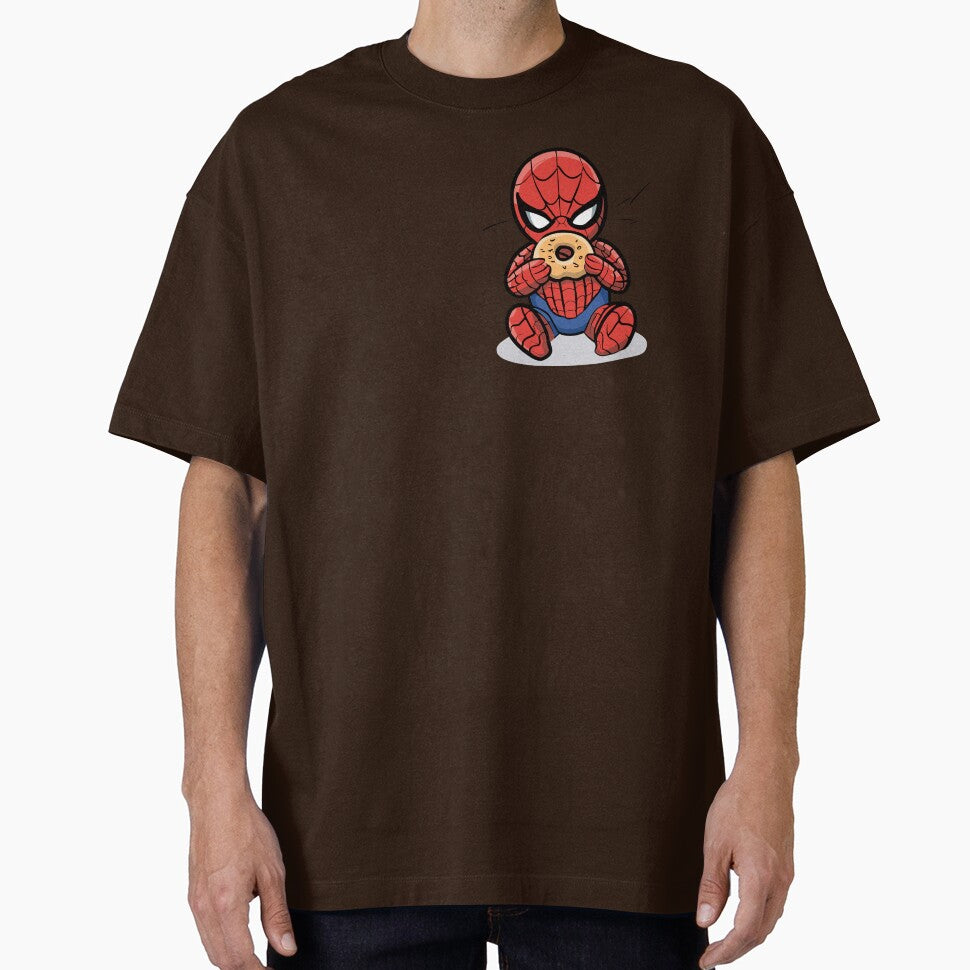 Baby Spider Bagel Break - Trendy Hilarious Comic Spider Art Eating Food Meme Cartoon Costume Graphic T-Shirt